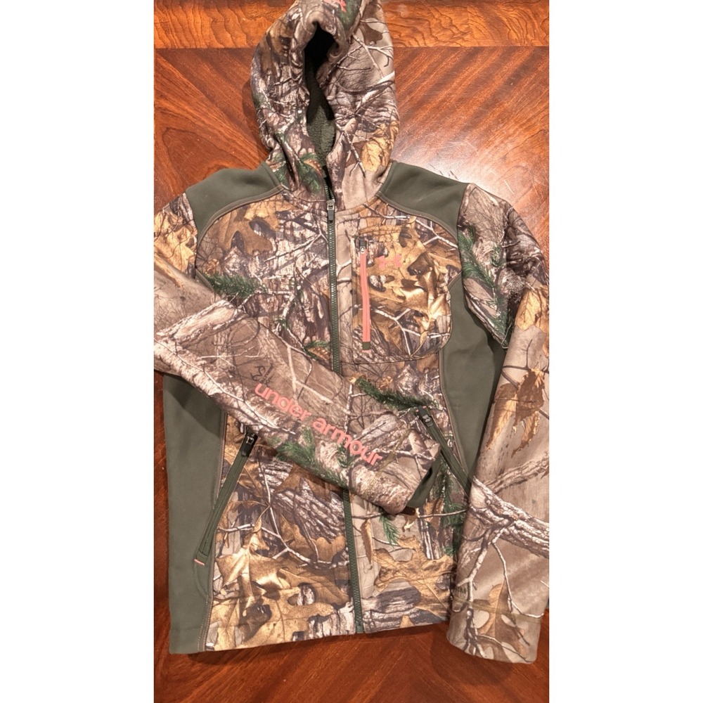 Under Armour UA Storm Womens M Realtree Xtra Camo Hunting Jacket Pink ColdGear